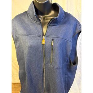 Izod Utility Vest Mens 2XL 2X Navy Gray Fleece Zipper Preppy Stretch